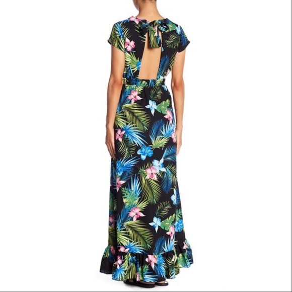 Tropical Printed Backless Midi Dress Size Small - Picture 8 of 8